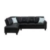 Trent Home Transitional Faux Leather Sectional Sofa With Ottoman In Black