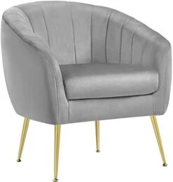 Yaheetech Accent Chair, Modern And Cozy Barrel Chair With Gold Metal Legs, Tufted Accent Armchair For Living Room/Bedroom/Office/Guest Room Green, Set Of 2 -Safavieh Furnitue Shop 41HJj66GMNL. AC