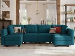 Belffin Large Modular Sectional Sofa U Shaped Couch Set With Storage Convertible Large Couch U Shape Set Reversible Chaise Dark Grey -Safavieh Furnitue Shop 41HZeyF 8mL. AC