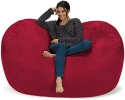 Chill Sack Bean Bag Chair: Huge 6' Memory Foam Furniture Bag And Large Lounger - Big Sofa With Soft Micro Fiber Cover - Royal Blue -Safavieh Furnitue Shop 41I LOmLiWL. AC