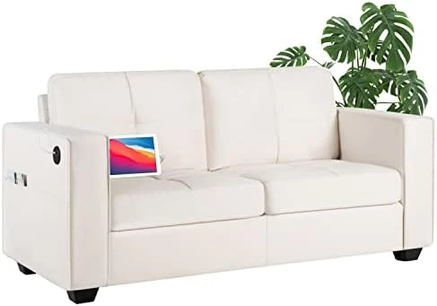 TYBOATLE Modern Living Room Sectional Sofa Sets 2 Piece, 65” W Tufted Mid-Century Loveseat Couch W/ 2 USB Charging Ports And Comfy Accent Arm Chairs For Small Space, Apartment, Office (Dark Grey) 13 TYBOATLE Modern Living Room Sectional Sofa Sets 2 Piece, 65” W Tufted Mid-Century Loveseat Couch W/ 2 USB Charging Ports And Comfy Accent Arm Chairs For Small Space, Apartment, Office (Dark Grey) - Image 13