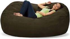 Comfy Sacks Memory Foam Bean Bag Chair, Black Furry -Safavieh Furnitue Shop 41IaXijgNtL. AC