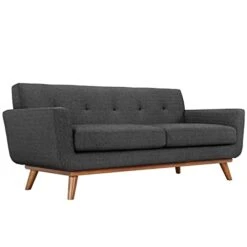 Modway Engage Mid-Century Modern Upholstered Fabric Sofa, Loveseat And Armchair In Gray -Safavieh Furnitue Shop 41IhZ4U1mcL