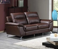 Cortesi Home Chicago Leather Sofa, 79", Brown 8 Cortesi Home Chicago Leather Sofa, 79", Brown -Safavieh Furnitue Shop 41Io6mih9IL. AC