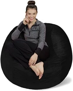 Sofa Sack - Plush, Ultra Soft Bean Bag Chair - Memory Foam Bean Bag Chair With Microsuede Cover - Stuffed Foam Filled Furniture And Accessories For Dorm Room - Charcoal 4' -Safavieh Furnitue Shop 41J3UdBHDpL. AC