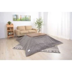 AZUMAYA KT-109 Kotatsu Heater Table, W35.5 X D23.7 X H15.0 Inches, Natural Walnut And Rubber Wood Table Material, Home And Living, Rectangle Shape With Walnut Brown Color -Safavieh Furnitue Shop 41JHTjRy8BL