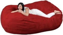 FUGU Bean Bag Chair, Premium Foam Filled 4 XL, Protective Liner Plus Removable Machine Wash Grey Cover -Safavieh Furnitue Shop 41JSf4s3rrL. AC