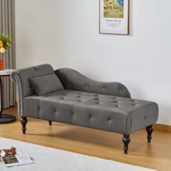 RARZOE Tufted Velvet Chaise Lounge Indoor With Storage, Upholstered Rolled Arm Chaise Lounges Indoor Chair, Right Arm Facing Chaise Lounge With Nailhead Trim For Living Room Bedroom Office,White 27 RARZOE Tufted Velvet Chaise Lounge Indoor With Storage, Upholstered Rolled Arm Chaise Lounges Indoor Chair, Right Arm Facing Chaise Lounge With Nailhead Trim For Living Room Bedroom Office,White -Safavieh Furnitue Shop 41JhN6Jt4gL. AC