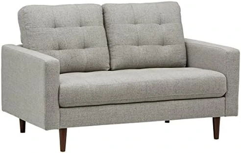 Amazon Brand – Rivet Cove Mid-Century Modern Tufted Leather Accent Chair, 32.7"W, Caramel 7 Amazon Brand – Rivet Cove Mid-Century Modern Tufted Leather Accent Chair, 32.7"W, Caramel - Image 7