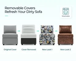 LINSY HOME Modular Sectional Sofa, Convertible U Shaped Sofa Couch With Storage, Memory Foam, Modular Sectionals With Ottomans, 6 Seat Sofa Set With Chaise For Living Room, Grey -Safavieh Furnitue Shop 41JqU9oDCRL