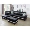 A Ainehome Sectional Couch Set L Shape 103" Wide Sofa Faux Leather For Living Room With Chaise Lounge And Removable Ottoman For Home Furniture Room Decor (Left Hand Facing,Black)