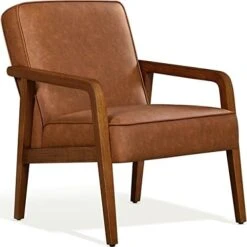 Yaheetech PU Leather Accent Chair, Mid-Century Modern Barrel Chair With Wooden Frame And Soft Thick Padded For Living Room Bedroom Home Office, Set Of 2, Dark Brown 19 Yaheetech PU Leather Accent Chair, Mid-Century Modern Barrel Chair With Wooden Frame And Soft Thick Padded For Living Room Bedroom Home Office, Set Of 2, Dark Brown -Safavieh Furnitue Shop 41KD7f8BiJL. AC