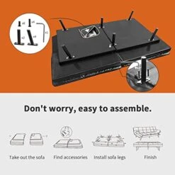 Opoiar Black Faux Leather Futon Sofa Bed Couch,3" Memory Foam Loveseat Sofa Bed,71" L Modern Sleeper Sofa Bed With Covertible Armrests,Small Space Sofa Bed For Living Room,Home Office,Apartment 10 Opoiar Black Faux Leather Futon Sofa Bed Couch,3" Memory Foam Loveseat Sofa Bed,71" L Modern Sleeper Sofa Bed With Covertible Armrests,Small Space Sofa Bed For Living Room,Home Office,Apartment -Safavieh Furnitue Shop 41KYSCcmUpL