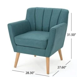 Christopher Knight Home Merel Mid Century Modern Fabric Club Chair, Dark Teal/Natural -Safavieh Furnitue Shop 41KgmpiAuUL