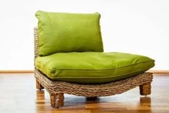 XoticBrands Seagrass Meditation Yoga Chair - Natural With Cream Cushion -Safavieh Furnitue Shop 41KzE47r38L. AC