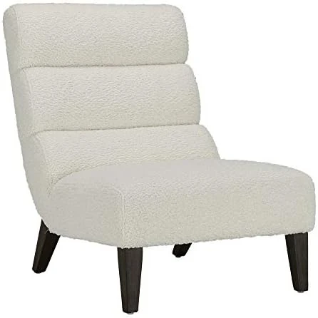Watson & Whitely Modern Accent Chair, Armless Lounge Chair For Living Room And Bedroom, Fabric Upholstered Chair With Solid Wooden Legs, Grey (Multi-Colored) 12 Watson & Whitely Modern Accent Chair, Armless Lounge Chair For Living Room And Bedroom, Fabric Upholstered Chair With Solid Wooden Legs, Grey (Multi-Colored) - Image 12
