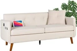 TYBOATLE Modern Living Room Sectional Sofa Sets 2 Piece, 65” W Tufted Mid-Century Loveseat Couch W/ 2 USB Charging Ports And Comfy Accent Arm Chairs For Small Space, Apartment, Office (Dark Grey) 21 TYBOATLE Modern Living Room Sectional Sofa Sets 2 Piece, 65” W Tufted Mid-Century Loveseat Couch W/ 2 USB Charging Ports And Comfy Accent Arm Chairs For Small Space, Apartment, Office (Dark Grey) -Safavieh Furnitue Shop 41Lij9BM74L. AC