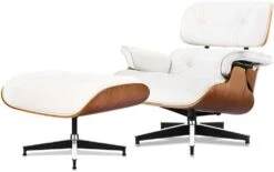 Mid Century Chaise Lounge Chair With Ottoman, 100% Full Grain Leather, Walnut, Modern Accent Chair Classic Design, Heavy Duty Base Support For Bedroom Indoor Set -Safavieh Furnitue Shop 41Lm9ou9cSL. AC 1