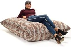 Jaxx Bean Bags Pillow Saxx Bean Bag Chairs, 5.5 Feet, Premium Luxe Fur - Silver Fox -Safavieh Furnitue Shop 41M189 JflL. AC