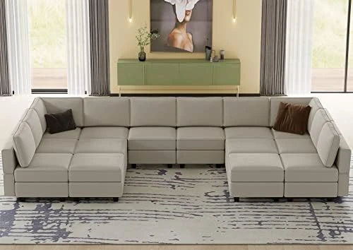 Belffin Modular Large Sectional Sofa With Storage Seat Oversized U Shaped Couch With Reversible Chaise Modular Sofa Set With Ottoman Velvet Green 5 Belffin Modular Large Sectional Sofa With Storage Seat Oversized U Shaped Couch With Reversible Chaise Modular Sofa Set With Ottoman Velvet Green - Image 5