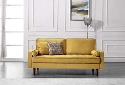Container Furniture Direct S5459 Mid Century Modern Velvet Upholstered Tufted Living Room Sofa, 69.68" Goldenrod 23 Container Furniture Direct S5459 Mid Century Modern Velvet Upholstered Tufted Living Room Sofa, 69.68" Goldenrod -Safavieh Furnitue Shop 41MpYlu2kRL. AC