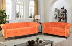 RARZOE 3 Pieces Of Living Room Furniture Sofa Sets, Modern Velvet Chesterfield Sofa&Chesterfield Club Chair&Chesterfield Loveseat Sofas Set With Nailhead Trim Scroll Arms For Living Room(Grey) 29 RARZOE 3 Pieces Of Living Room Furniture Sofa Sets, Modern Velvet Chesterfield Sofa&Chesterfield Club Chair&Chesterfield Loveseat Sofas Set With Nailhead Trim Scroll Arms For Living Room(Grey) -Safavieh Furnitue Shop 41N6Cz3tEaL. AC