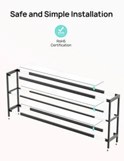 Evajoy Console Table, 55" Entryway Table With 3 Tiers, Open Glass Sofa Table For Living Room, Foyer, Entryway, Bedroom, Hallway -Safavieh Furnitue Shop 41N7MBq4zeL