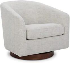 CHITA Swivel Accent Chair Armchair, Round Barrel Chairs In Performance Fabric For Living Room Bedroom, Ivory -Safavieh Furnitue Shop 41NK1RJw9YS. AC