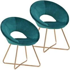 Duhome Modern Accent Velvet Chairs Dining Chairs Single Sofa Comfy Upholstered Arm Chair Living Room Furniture Mid-Century Leisure Lounge Chairs With Golden Metal Frame Legs Set Of 2 Grey -Safavieh Furnitue Shop 41NWhDo2b1L. AC