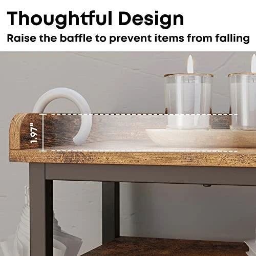 IRONCK Console Table, Sofa Table With Power Outlet, 43" Farmhouse Hallway Table For Entryway, Living Room, Height Adjustable, Easy Assembly, Rustic Brown 2 IRONCK Console Table, Sofa Table With Power Outlet, 43" Farmhouse Hallway Table For Entryway, Living Room, Height Adjustable, Easy Assembly, Rustic Brown - Image 2