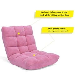 Casart Floor Chair Lounger Folding Gaming Sofa Chaise Lounge With 14 Adjustable Position,Steel Frame,Sponge Padded Sleeper Bed Couch Recliner(Pink) -Safavieh Furnitue Shop 41OJCT7SQUL