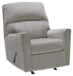 Signature Design By Ashley Altari Modern Nursery Manual Rocker Recliner, Light Gray