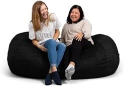 Big Joe Fuf Large Foam Filled Bean Bag Chair With Removable Cover, Black Lenox, 4ft Big -Safavieh Furnitue Shop 41PA12vBlwL. AC