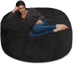 Chill Sack Bean Bag Chair: Giant 5' Memory Foam Furniture Bean Bag - Big Sofa With Soft Micro Fiber Cover - Charcoal -Safavieh Furnitue Shop 41PY9F1RFbL. AC