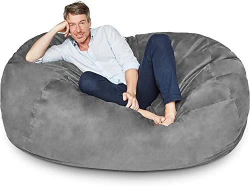 Lumaland Luxury Microsuede Outer Cover For Bean Bags Machine Washable 6-Foot Bean Bag Cover With Inlay In Dark Grey Cover And Inlay ONLY 1 Lumaland Luxury Microsuede Outer Cover For Bean Bags Machine Washable 6-Foot Bean Bag Cover With Inlay In Dark Grey Cover And Inlay ONLY