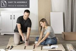 South Shore Live-It Cozy Interchangeable Sectional Sofa-Bed With Ottoman, Charcoal Gray