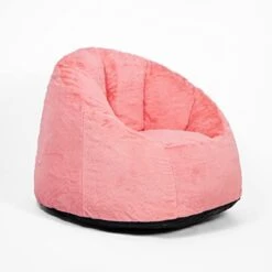 N&V Medium Bean Bag Chair, Adult Size Bean Bag Sack, Foam Filling, Includes Removable And Machine Washable Cover, 37in, Soft Faux Fur (Blue) -Safavieh Furnitue Shop 41QEh7gLixL. AC