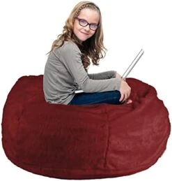 SOXOCE Bean Bag Cover, 6ft, PV Velvet Brown RoundBean Bag Chairs (No Filler) - Comfy Big Bean Bag Chair Covers For Kids, Teens, & Adults - Cover ONLY -Safavieh Furnitue Shop 41QFUY85l4L. AC