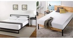 Zinus Trisha 7 Inch Platforma Bed Frame With Headboard, Queen & Dane Modern Studio Collection 20 Inch Square Side/End Table/Night Stand/Coffee Table, Espresso -Safavieh Furnitue Shop 41QGAZOo7mL. AC