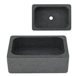VidaXL Sink 17.7"x11.8"x5.9" Riverstone Black
