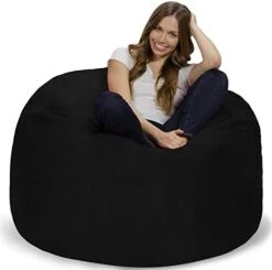 Chill Sack Bean Bag Chair: Giant 4' Memory Foam Furniture Bean Bag - Big Sofa With Soft Micro Fiber Cover - Charcoal -Safavieh Furnitue Shop 41QU97dncQL. AC