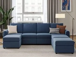 LINSY HOME Modular Sectional Sofa, Convertible U Shaped Sofa Couch With Storage, Memory Foam, Modular Sectionals With Ottomans, 6 Seat Sofa Set With Chaise For Living Room, Grey -Safavieh Furnitue Shop 41QZF3ek3cL. AC