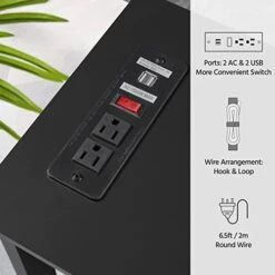 Yaheetech Console Table With Outlets And USB Ports, Entryway Table With Storage Shelves, Sofa Table Narrow Long With X Design For Living Room, Hallway, Foyer, Black -Safavieh Furnitue Shop 41QbmEZzSwL