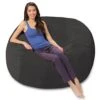 Comfy Sacks Memory Foam Bean Bag Chair, Charcoal Furry