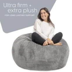 Milliard Big Ultra Supportive Stuffed Bean Bag Chair Couch For Adults And Kids Filled With Shredded Foam (Grey) 10 Milliard Big Ultra Supportive Stuffed Bean Bag Chair Couch For Adults And Kids Filled With Shredded Foam (Grey) -Safavieh Furnitue Shop 41REQdIP2sL