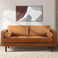 POLY & BARK Napa Lounge Chair In Full-Grain Pure-Aniline Italian Tanned Leather In Cognac Tan -Safavieh Furnitue Shop 41RT4sgd8GL. AC