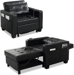 DURASPACE Futon Sofa Bed, 3 In 1 Convertible Sofa Chair Bed, Adjustable Backrest Chair, Chaise Lounge With USB Ports, Cup Holder, Side Pocket, Storage Box For Living Room (Dark Gray Linen) 18 DURASPACE Futon Sofa Bed, 3 In 1 Convertible Sofa Chair Bed, Adjustable Backrest Chair, Chaise Lounge With USB Ports, Cup Holder, Side Pocket, Storage Box For Living Room (Dark Gray Linen) -Safavieh Furnitue Shop 41RkDRHbYUL. AC