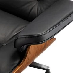 Mid Century Chaise Lounge Chair With Ottoman, 100% Full Grain Leather, Walnut, Modern Accent Chair Classic Design, Heavy Duty Base Support For Bedroom Indoor Set -Safavieh Furnitue Shop 41SeaCNVIXL