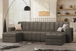 HONBAY Modular Sectional Sofa U Shaped Couch With Reversible Chaise Oversized Modular Sofa With Ottoman, Dark Grey -Safavieh Furnitue Shop 41SrN2k8T2L. AC