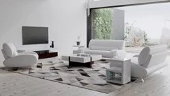 Zuri Modern Aspen White Microfiber Leather Sofa Set With Loveseat And Chair -Safavieh Furnitue Shop 41Ss 7Iz cL. AC
